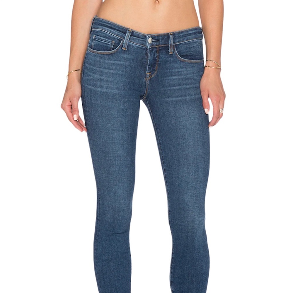 L’ AGENCE Chantal Low Rise Skinny Jeans  in Dark Vintage